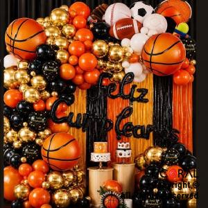 SET DE GLOBOS ARCO XL FELIZ CUMPLEA�OS PELOTA DE BASQUET (GY 7934) 72 UNIDADES
